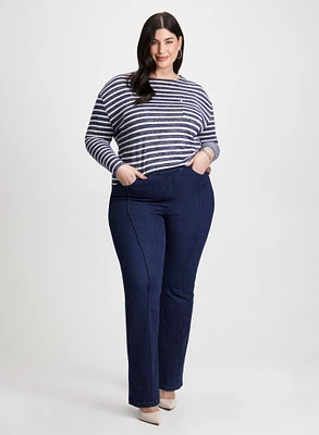Striped Top & Bootcut Jeans