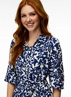 Robe midi à motif cachemire et ceinture