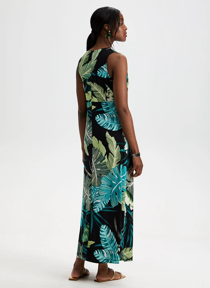 Tropical Print Maxi Dress