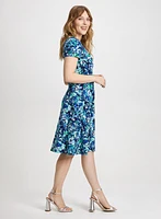Ruched Details Floral Dress