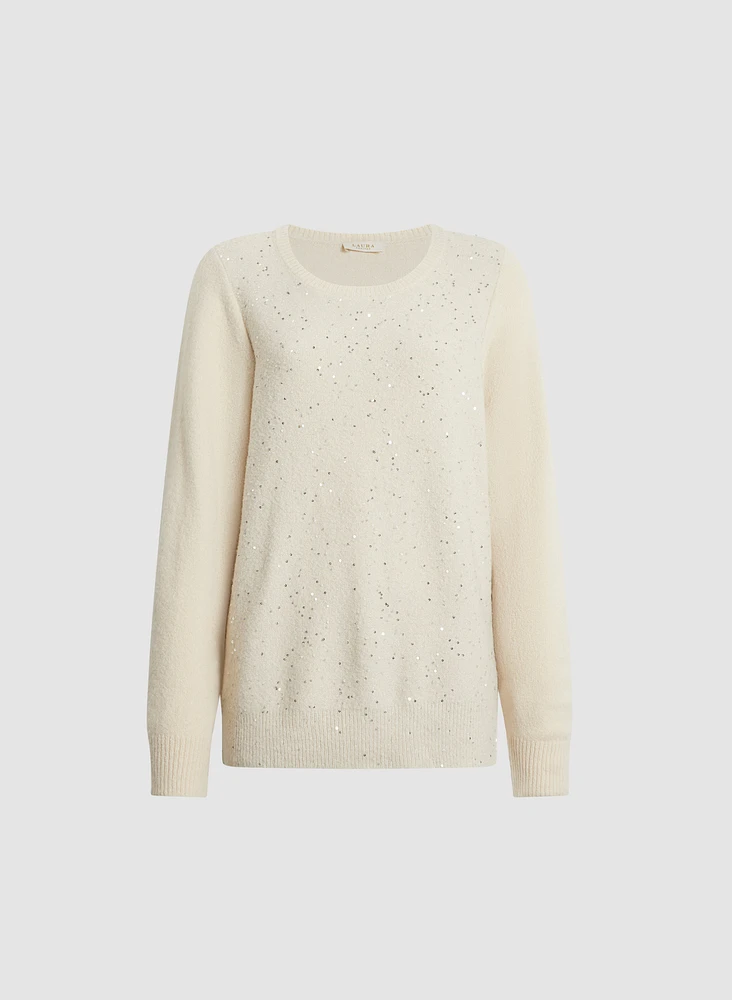 Mini Sequin Crew Neck Sweater