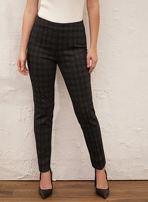 Pantalon à enfiler avec motif carreaux
