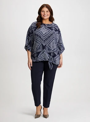Paisley Print Blouse & Ankle Pants