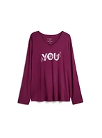 Slogan V-Neck Pyjama Top