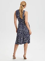 Dot Print Belted Dress