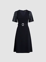 Beaded Flare Sleeve Dress