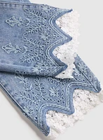 Lace Hem Ankle Leg Jeans