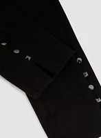 Stud & Slit Hem Leggings