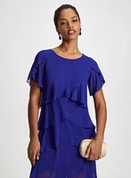 Tiered Flutter Sleeve Dress