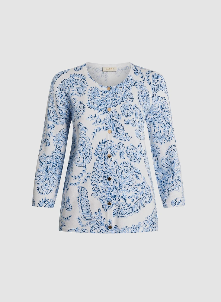 Paisley Print Cardigan
