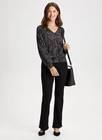 V-Neck Paisley Print Top