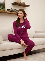 Slogan V-Neck Pyjama Top