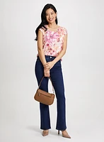 Floral Print Burnout Tee