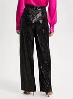 Sequin Detail Wide Leg Pants