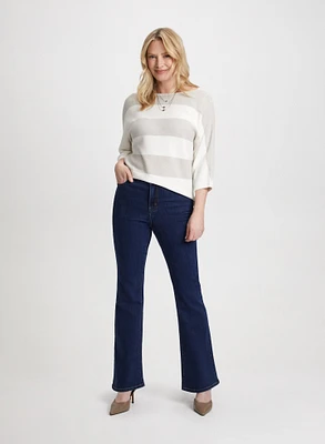 Wide Stripe Top & Bootcut Jeans