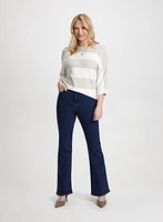Wide Stripe Top & Bootcut Jeans
