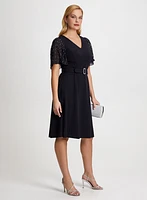 Beaded Flare Sleeve Dress