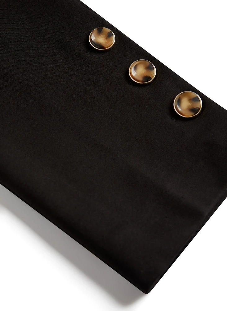 Pull-On Button Detail Pants