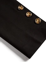 Pull-On Button Detail Pants
