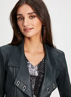 Stud Detail Faux Suede Jacket