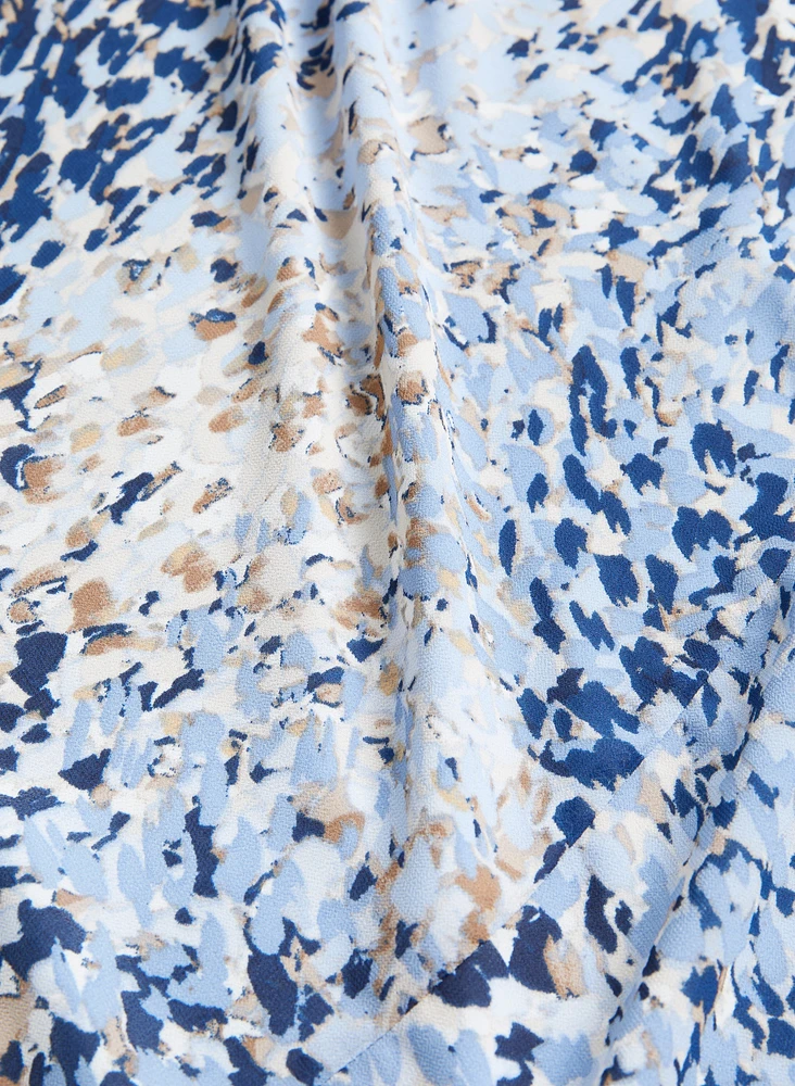 Printed Ruffle Detail Blouse
