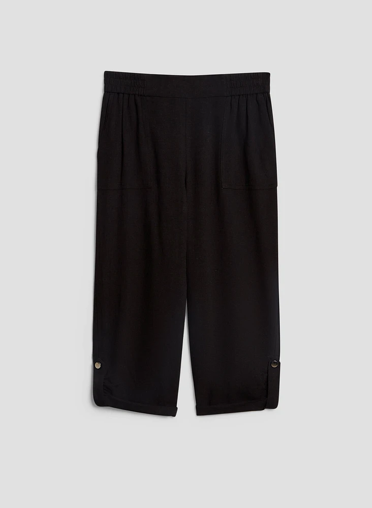 Linen Blend Pull-On Capris