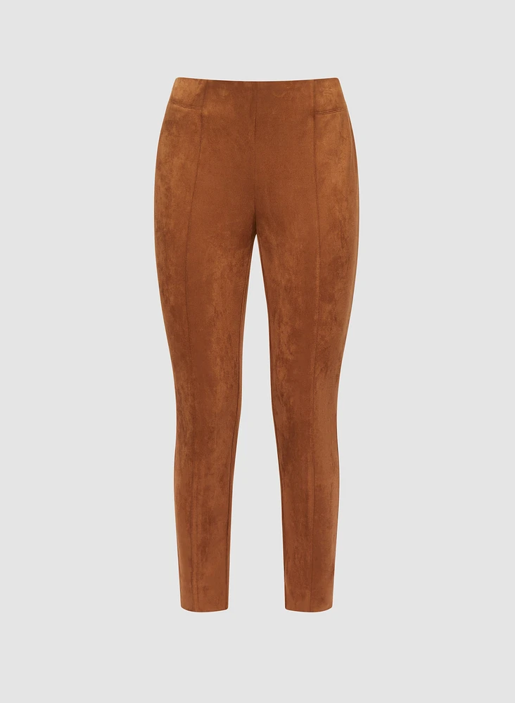 Pull-on Faux Suede Leggings