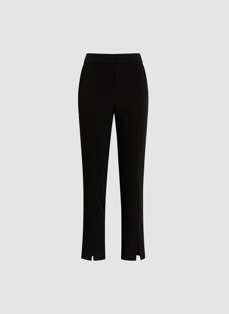 Front Slit Slim Leg Pants
