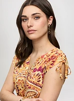T-shirt chiné à motif paisley