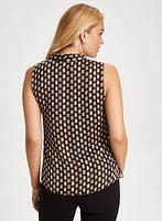 Geometric Print Sleeveless Blouse