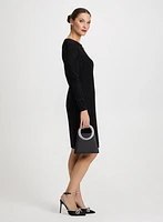 Metallic Jacquard Motif Knit Dress