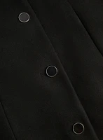 Button Front Stretch Wool Blend Coat