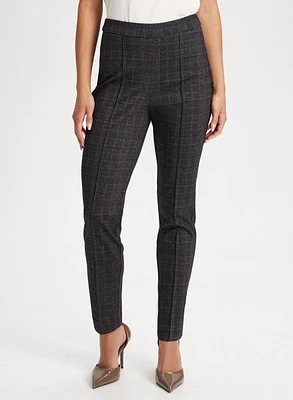 Pantalon étroit à enfiler carreaux