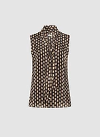 Geometric Print Sleeveless Blouse