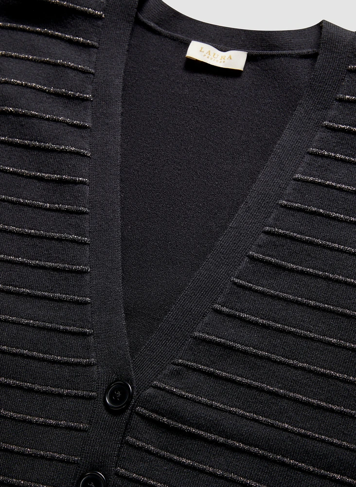Ottoman Stitch Knit Cardigan