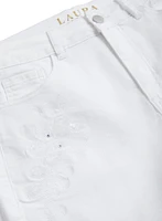 Embroidered Denim Shorts