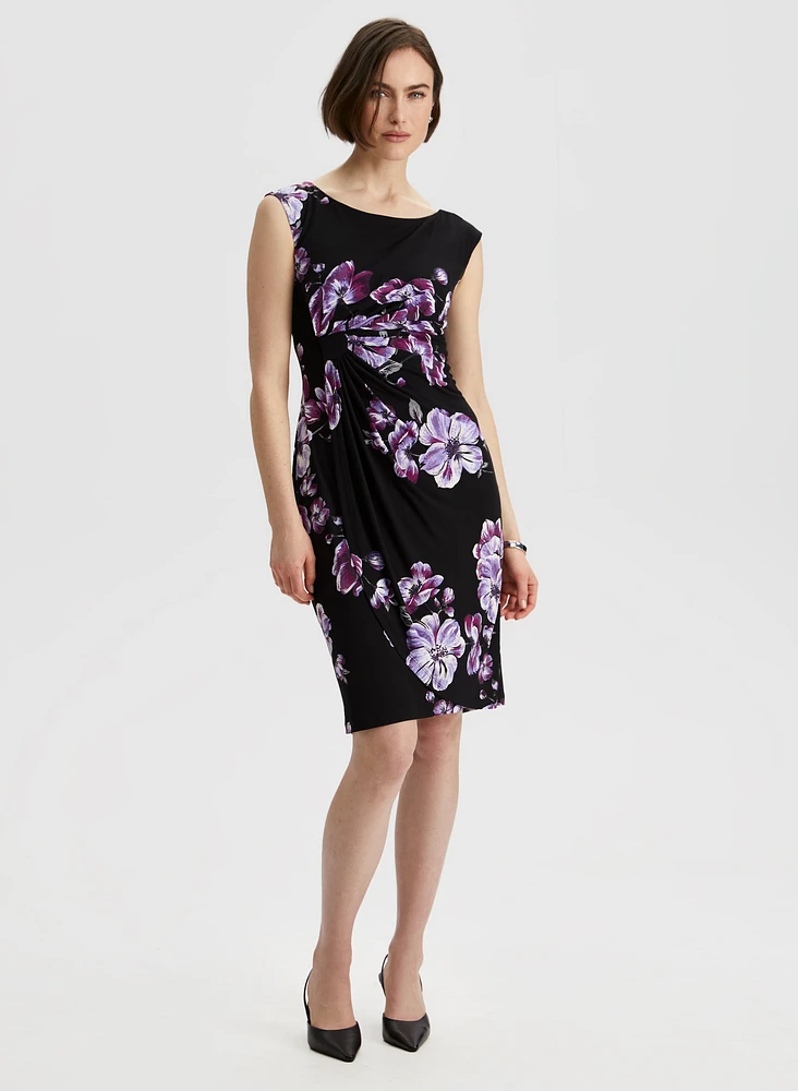 Floral Print Pleated Dress