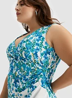 Floral Print Faux Wrap Dress