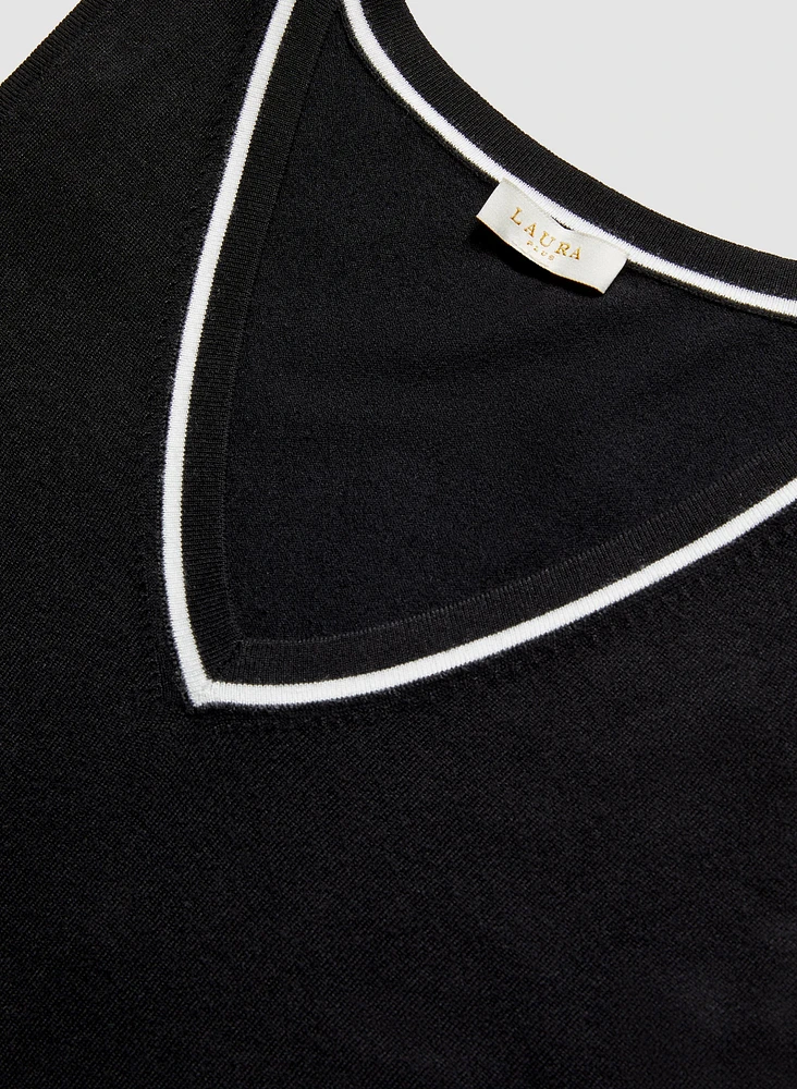 Haut en tricot sans manches à col V