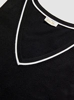 Contrast Stripe Sleeveless Knit Top