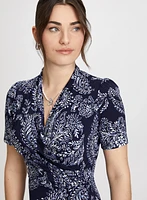 Paisley Print V-Neck Top