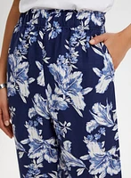 Floral Print Pull-On Pants