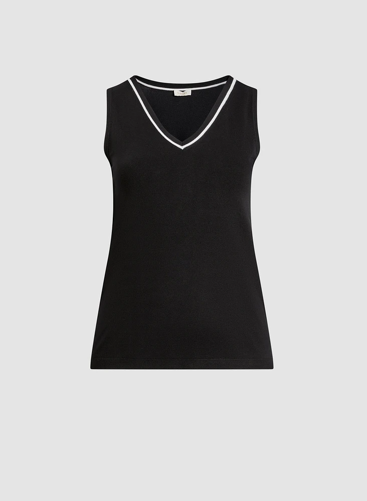 Haut en tricot sans manches à col V