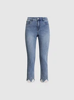 Lace Hem Ankle Leg Jeans
