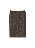 Shimmer Elastic Waist Pencil Skirt