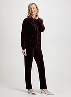 Velour Straight Leg Pull-On Pants