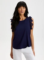 Eyelet Cap Sleeve Tee