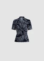 Paisley Print V-Neck Top