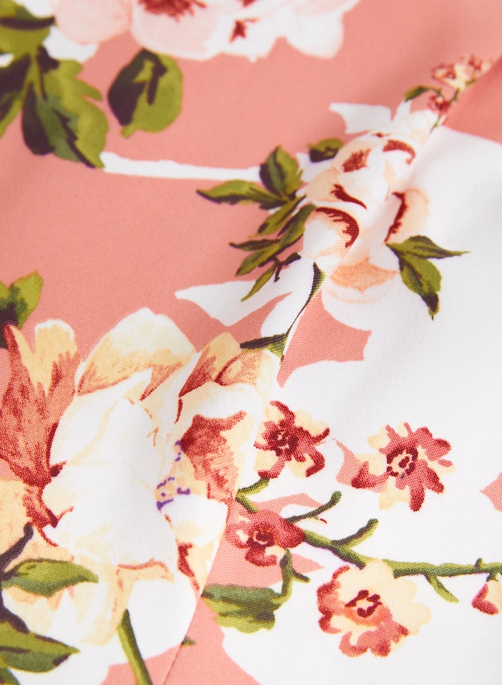 Robe sans manches à imprimé fleuri