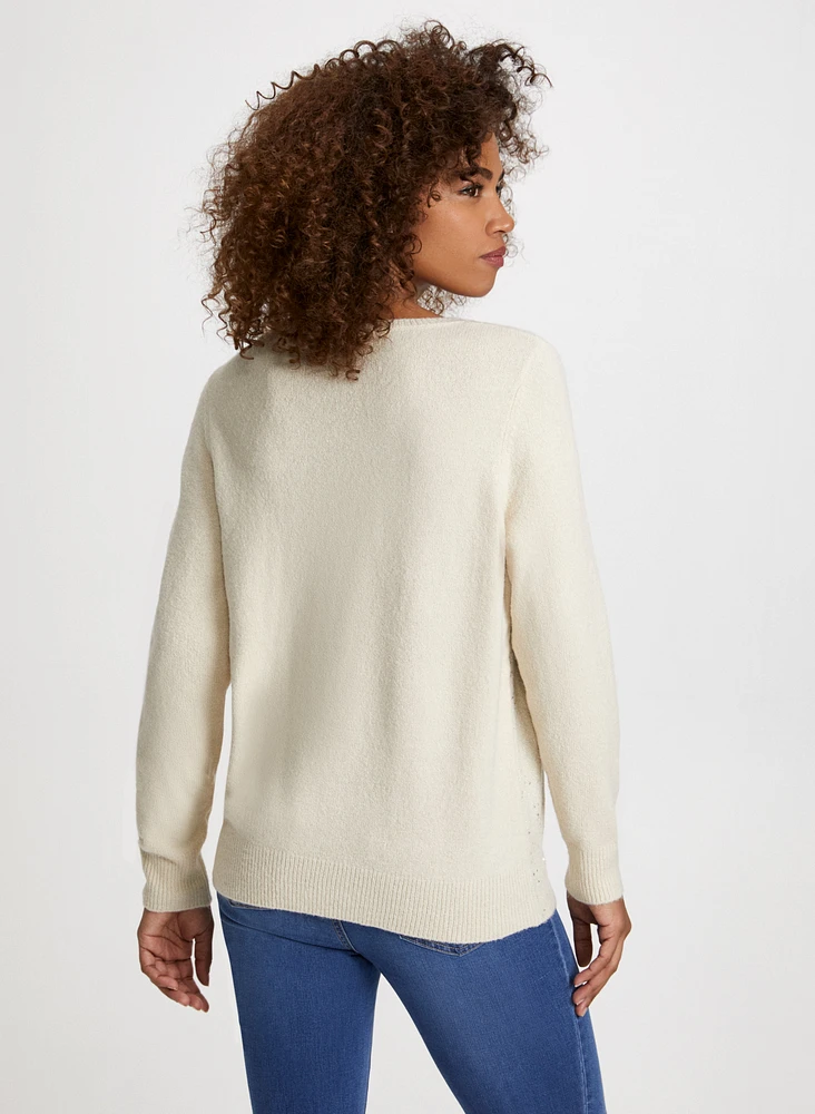 Mini Sequin Crew Neck Sweater